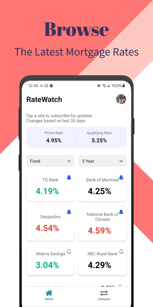 RateWatch screenshot 2